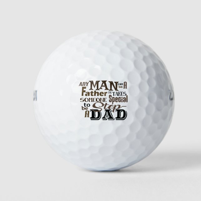 Step Dad Best Father Day Golf Balls (Front)
