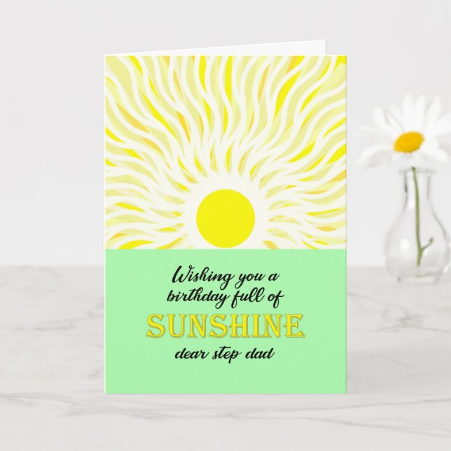 Step Dad Birthday Bright Sunshine Card (Small Plant)