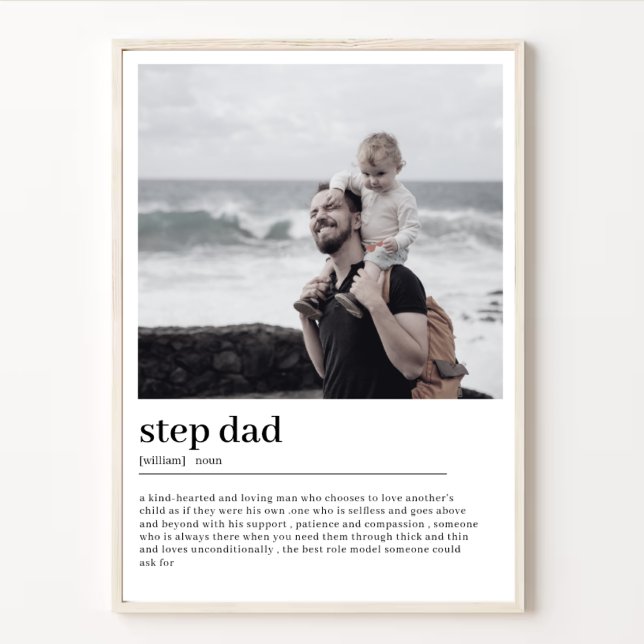Step Dad Definition Minimal Custom Photo Poster (Creator Uploaded)