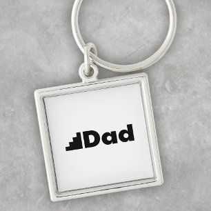 Step Dad - Modern Stair Graphic Father Day Humour Keychain