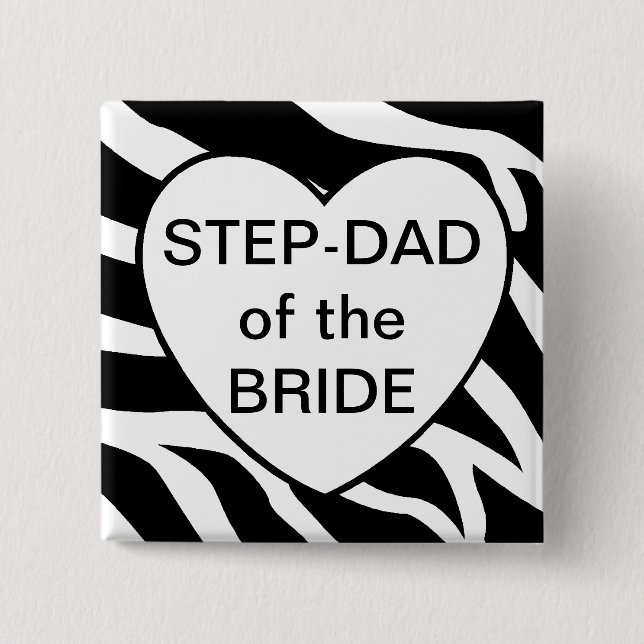 Step Dad Of The Bride 2 Inch Square Button (Front)
