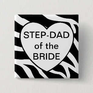 Step Dad Of The Bride 2 Inch Square Button