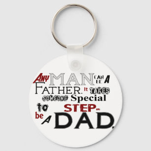Step Dad Quote Fathers Day Keychain