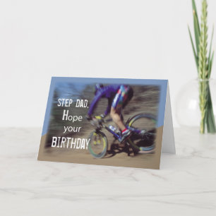 Step Dad Sports Mountain Bike Birthday Card