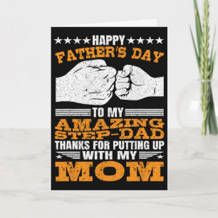 Step-dad Thanks For Putting Up With My Mom Fathers Card