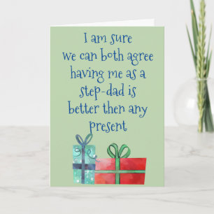 Step-Dad To Step-Son Step-Daughter Christmas Funny Holiday Card