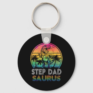 Step Dadsaurus Dinosaur Step Dad Saurus Family Mat Keychain