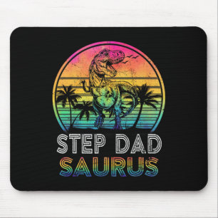 Step Dadsaurus Dinosaur Step Dad Saurus Family Mat Mouse Pad
