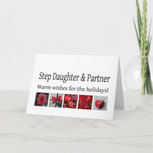 Step Daughter and Partner Merry Christmas card