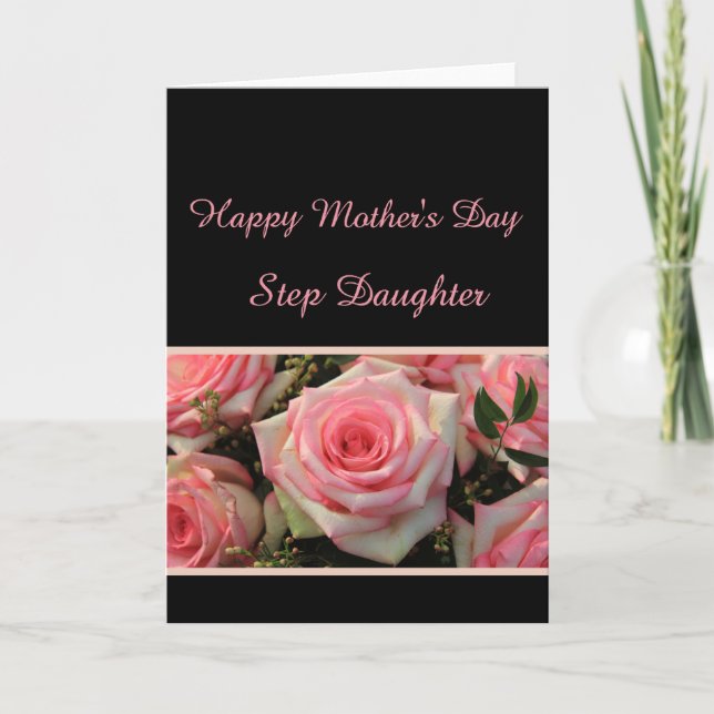 Step Daughter Happy Mother's Day Carte rose (Devant)