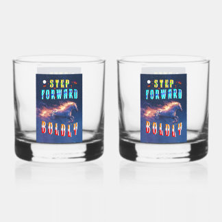 Step Forward Boldly Whiskey Glass