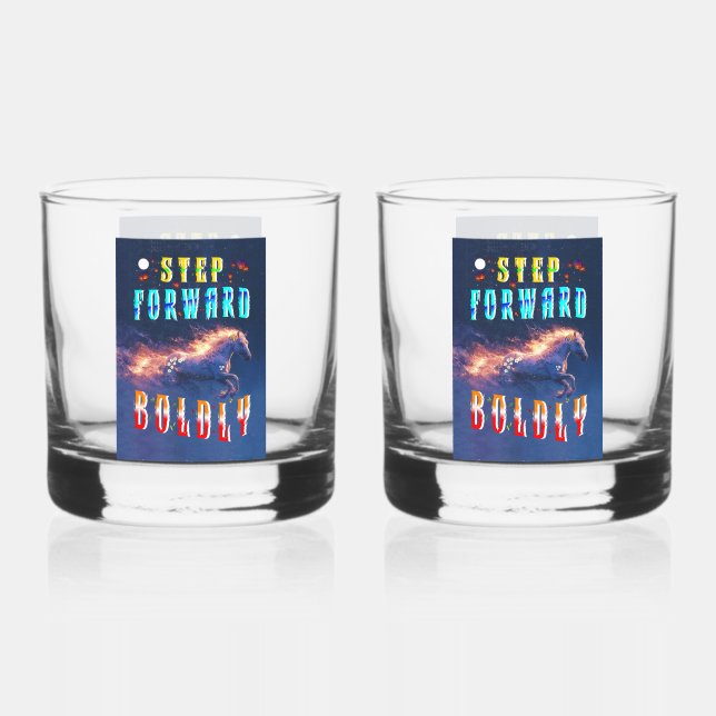 Step Forward Boldly Whiskey Glass (Front)