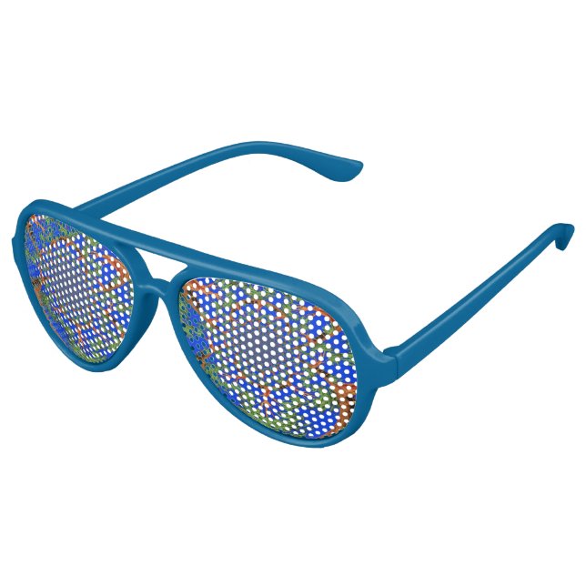 Step in Summer Blue Waves Aviator Party Shades (Angled)