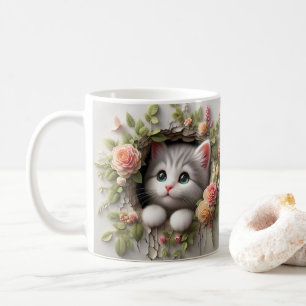 Step into a world of charm with our 3D Kitten  Coffee Mug