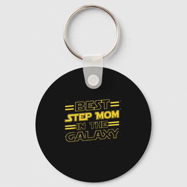Step Mom In The Galaxy Funny Mothers Day Gift For  Keychain (Front)