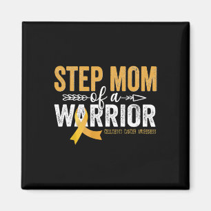 Step Mom Of A Warrior Childhood Cancer - Ribbon On Magnet