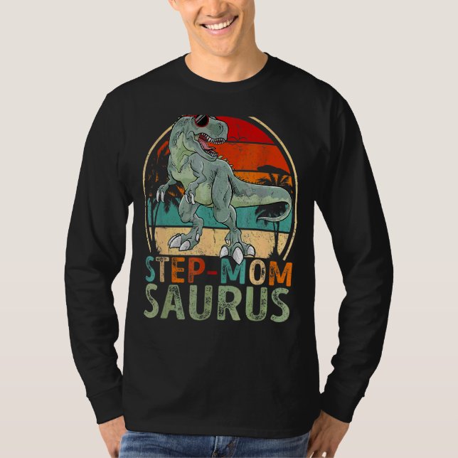 Step Momsaurus Rex Dinosaur  Step Mom Saurus T-Shirt (Front)