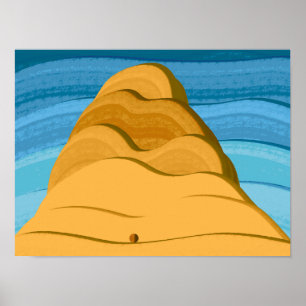 Step of Faith Abstract Golden Mountain Poster