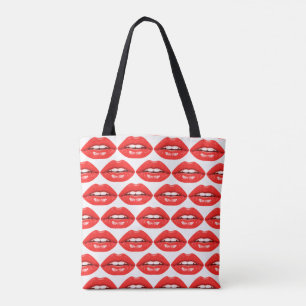 Step Out in Style With A Set of Full Lips on Your Tote Bag