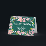Step Sister 34th Birthday Green Flowers Card<br><div class="desc">Join in the celebration of your sweet step sister’s 34th birthday. By now you should be ready to give her this card to express your greetings and share a good wish for her on her special day.</div>