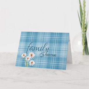 step sister birthday daisies on plaid card