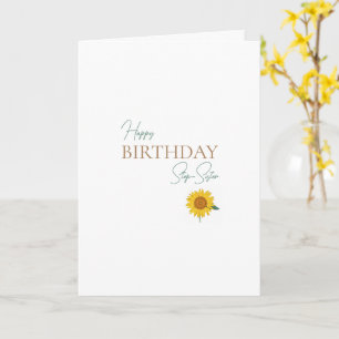 Step-Sister Birthday Sunflower Card