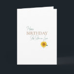 Step Sister-In-Law Birthday Sunflower Card<br><div class="desc">Happy birthday card with photo of a sunflower and modern,  clean script font.  Also notates family relation that is usually not found on cards:  Step Sister-In-Law.</div>