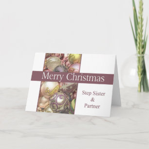 Step sister & Partner  Merry Christmas card