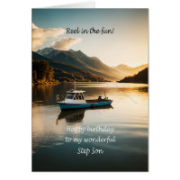 Step Son Fishing From a Boat Birthday