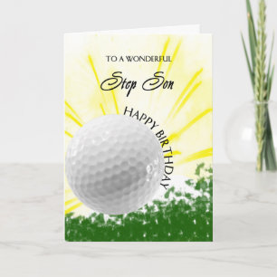 Step Son Golfer Birthday Card