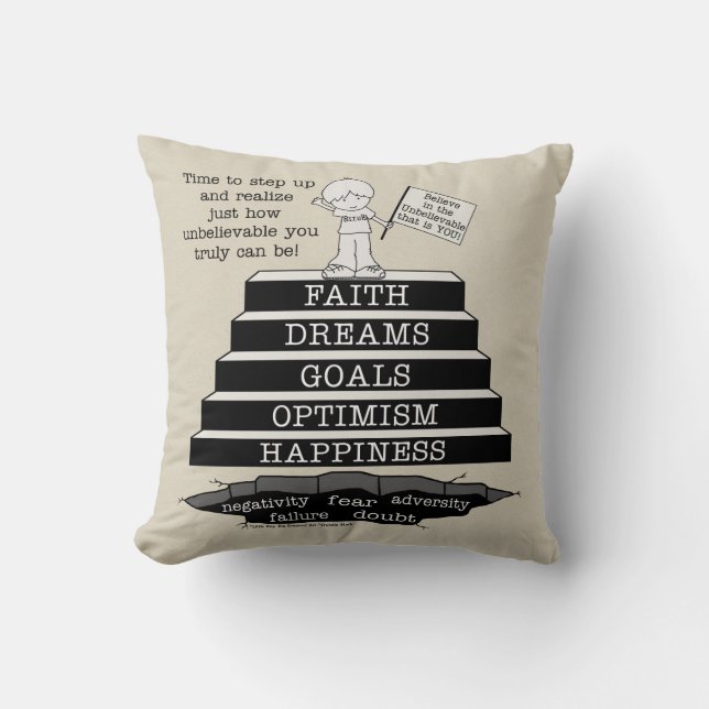 Step Up Throw Pillow (Front)