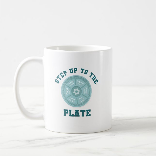 Step Up To Plate Funny Seder Passover Mug (Left)