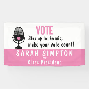 Step Up to the Mic – Make Your Vote Count! Event  Banner