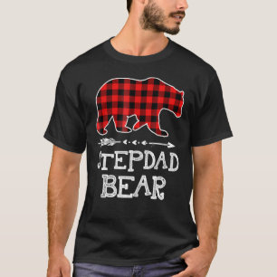 Stepdad Bear Matching Family Christmas Bear Red Pl T-Shirt