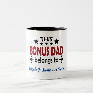Stepdad Bonus Dad Stepfather Birthday Fathers Day  Two-Tone Coffee Mug