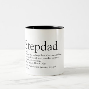 Stepdad Definition Fathers Day Modern Fun Two-Tone Coffee Mug