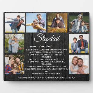 Stepdad Definition with Custom 8 Photo & Names Plaque