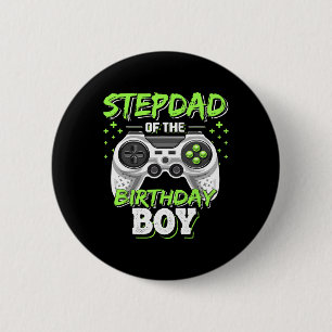 Stepdad Of Birthday Boy Matching Video Game Birthd 2 Inch Round Button