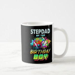 Stepdad Of The Birthday Boy Baseball Football Colo Coffee Mug