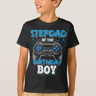 Stepdad of the Birthday Boy Matching Family Video  T-Shirt