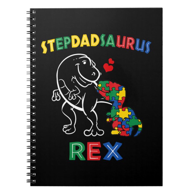 Stepdadrsaurus Rex - Perfect for stepfather who ha Notebook (Front)