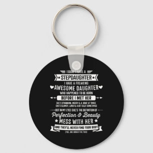 Stepdaughter For Step Bonus Dad Fathers Day Birthd Keychain