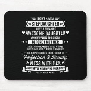 Stepdaughter For Step Bonus Dad Fathers Day Birthd Mouse Pad