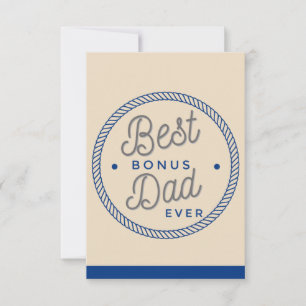 Stepfather Fathers day Cards,Beige Best Bonus Dad  Card