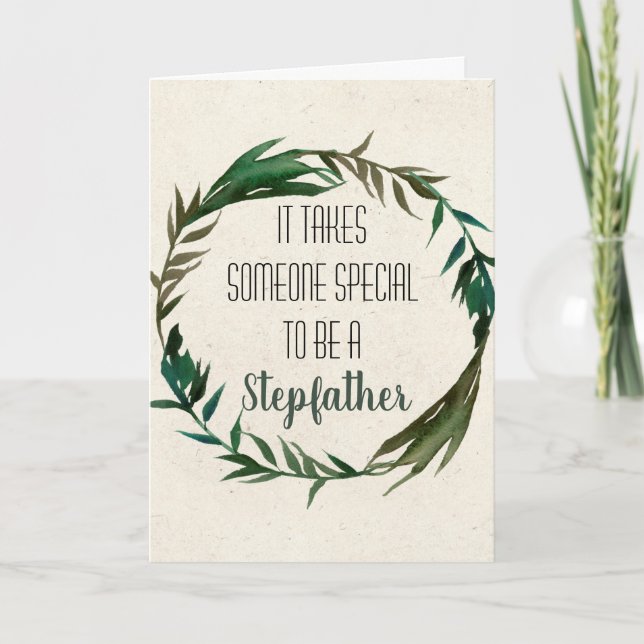 Stepfather Father's Day Step-dad Leaves Card (Front)