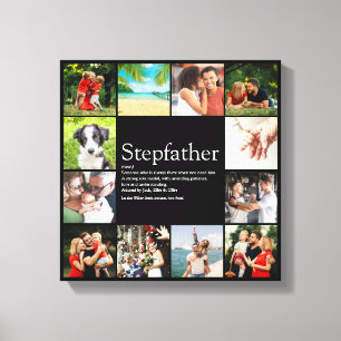 Stepfather, Stepdad Definition 12 Photo Black Canvas Print