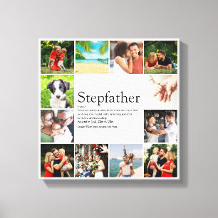 Stepfather, Stepdad Definition 12 Photo Collage Canvas Print