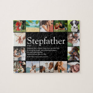 Stepfather, Stepdad Definition 14 Photo Black Jigsaw Puzzle