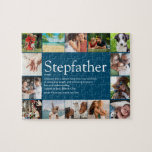 Stepfather, Stepdad Definition 14 Photo Blue Jigsaw Puzzle<br><div class="desc">14 photo collage jigsaw for you to personalise for your special stepfather, stepdad, or daddy to create a unique gift for Father's day, birthdays, Christmas or any day you want to show how much he means to you. A perfect way to show him how amazing he is every day. Designed...</div>