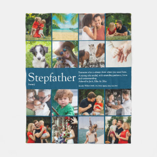 Stepfather, Stepdad Definition 16 Photo Blue Fleece Blanket